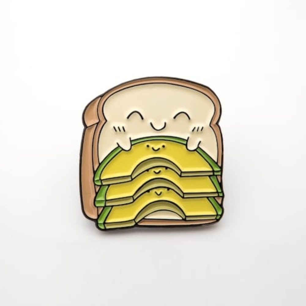 Brand New Sleepy Avocado Toast Enamel Pin Cute Blanket Happy Face Smile Veggie